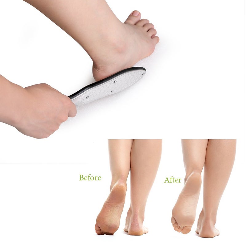 BEZOX Professional Foot File Callus Remover  Double Sided Pedicure Rasp for Cracked Heel and Dead Foot Skin - Heavy Duty Surgical Grade Stainless Steel - W/Cloth Storage Bag & Gift Box - Image 4